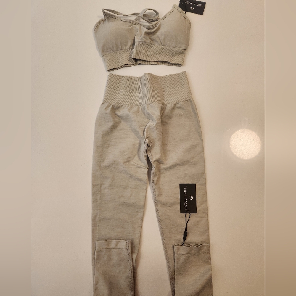 Lazuli Label NWT Leggings Set XS Stone Colour